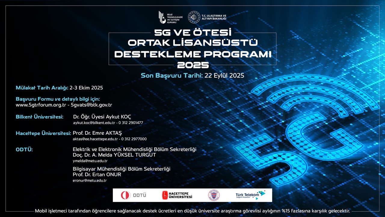 5G ve Ötesi Ortak Lisansüstü Destekleme Programı 2025-2026